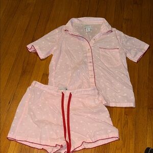 Pink and Red Trim Heart Embroidered Cupcakes and Cashmere Pajama Set Small